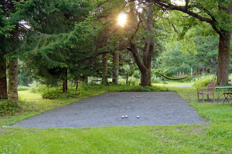 Pétanque in Finland; the court has just been made.