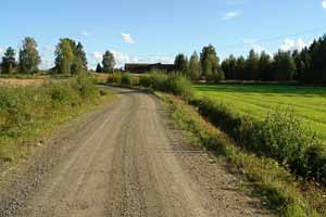 Rural roads and walks in the countryside in south east Finland lake district.