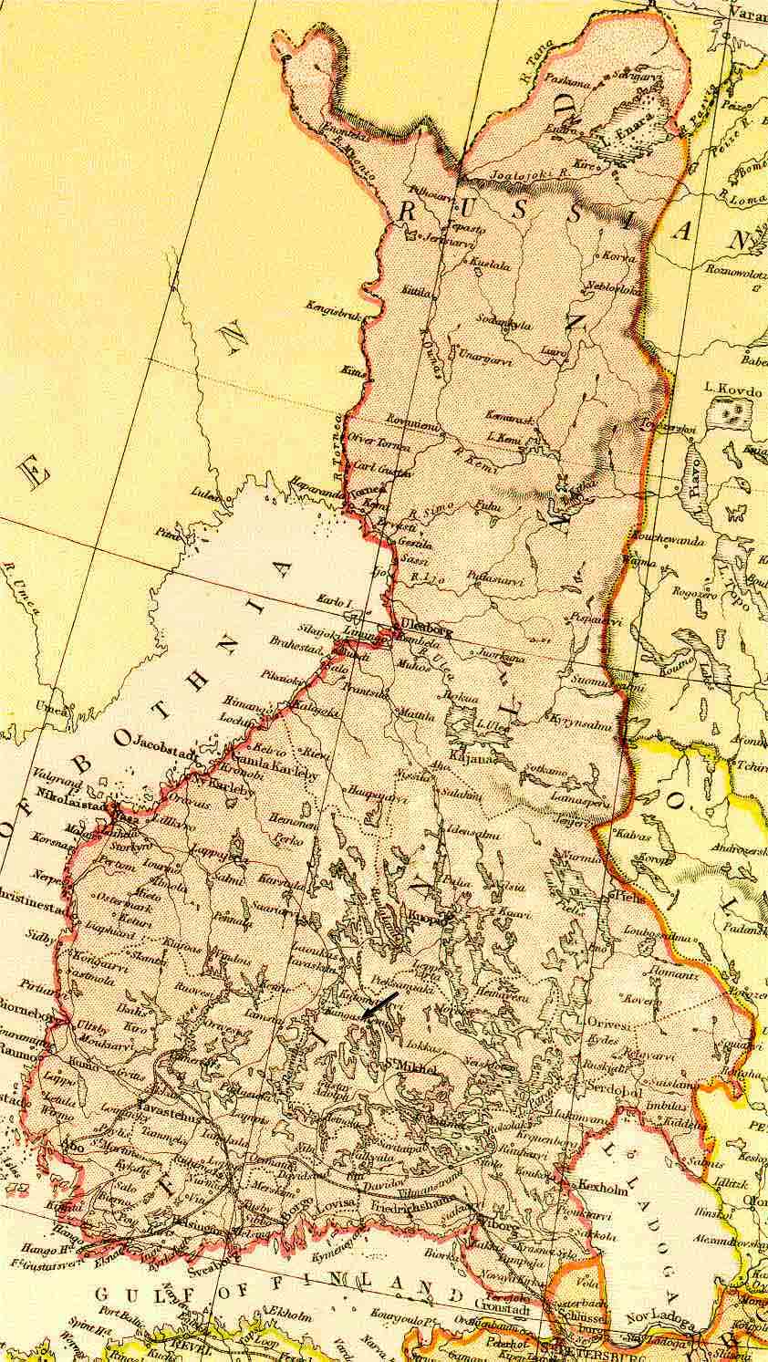 Map of the Grand Duchy of Finland, end of XIX th century