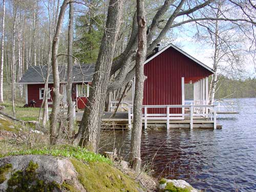 summer cottages zomerhuisjes - skandinavia - skiing, snowboarding, dogsleds, snow mobiles, trekking, fishing, swimming and sauna holidays - vacations in your own cottage in south east Finland - summer, fall, autumn, winter and spring at Penttilä Gardens